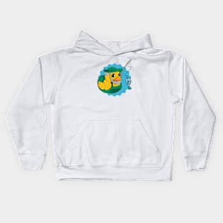 Cute Fisherman Rubber Ducky // Squeaky Duck Fisherman Kids Hoodie